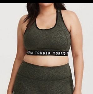 Torrid Women's Logo Olive Space Dye Print Sports Bra 6X